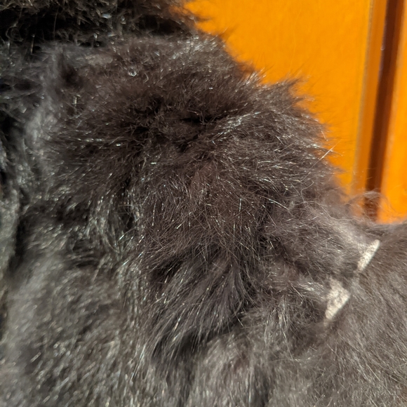 Andrew Marc New Zealand Opossum Fur Vest Dark Brown/Black Leather Collar Medium - Picture 6 of 8